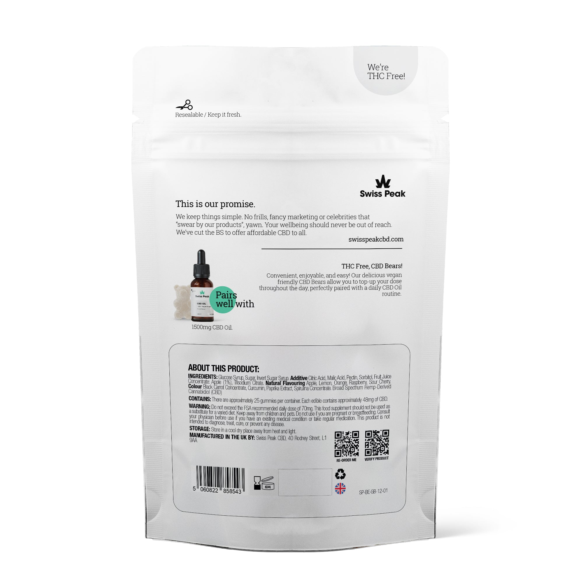 CBD Gummy Bears 1200mg | 25 Gummies - Swiss Peak