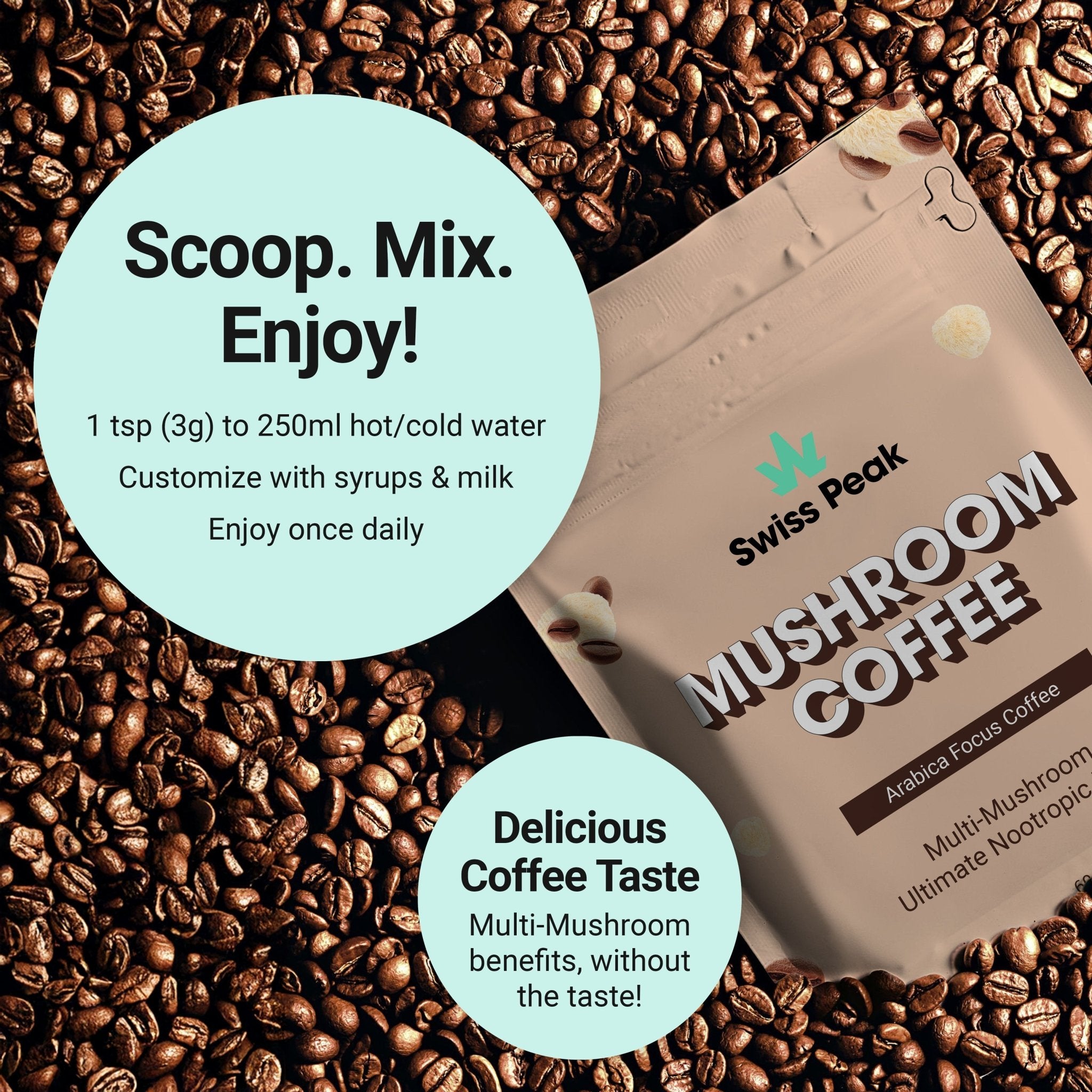 Functional Mushroom Coffee | 200g - Swiss Peak