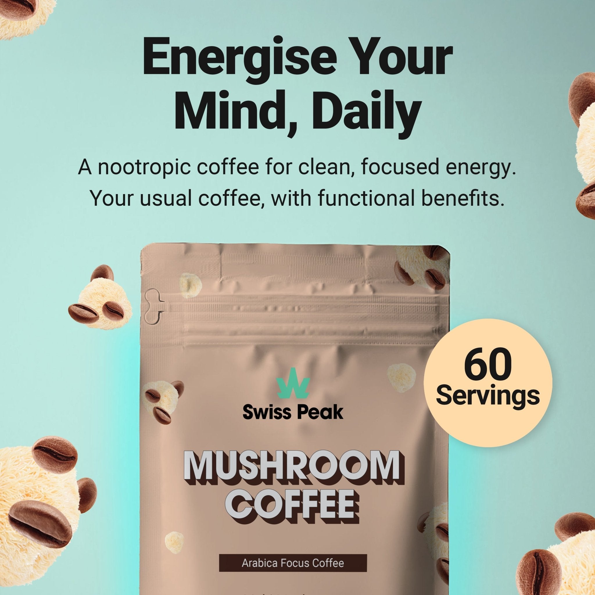 Functional Mushroom Coffee | 200g - Swiss Peak