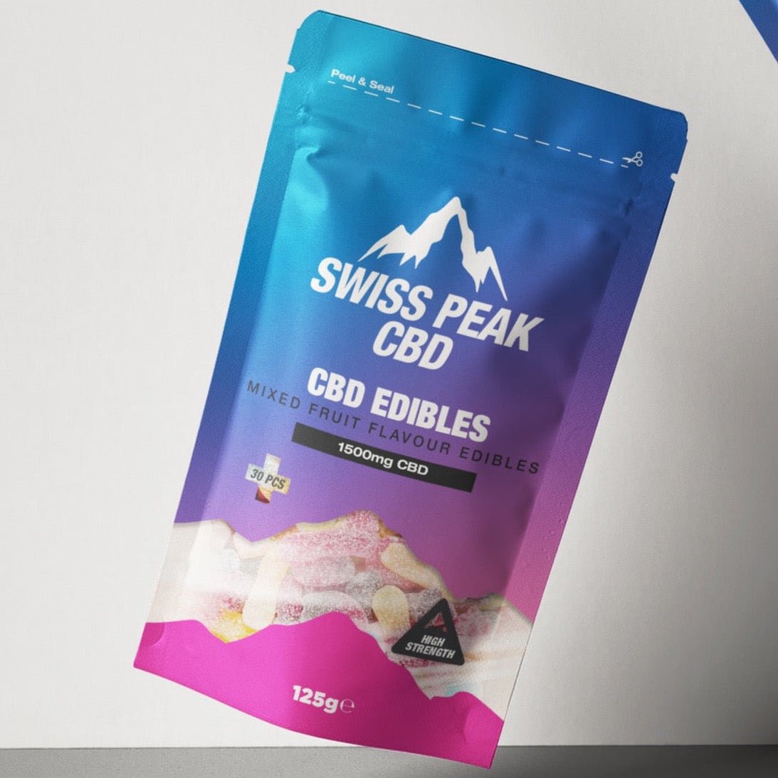 Close up of CBD Gummies Party Bag 1500mg - Swiss Peak