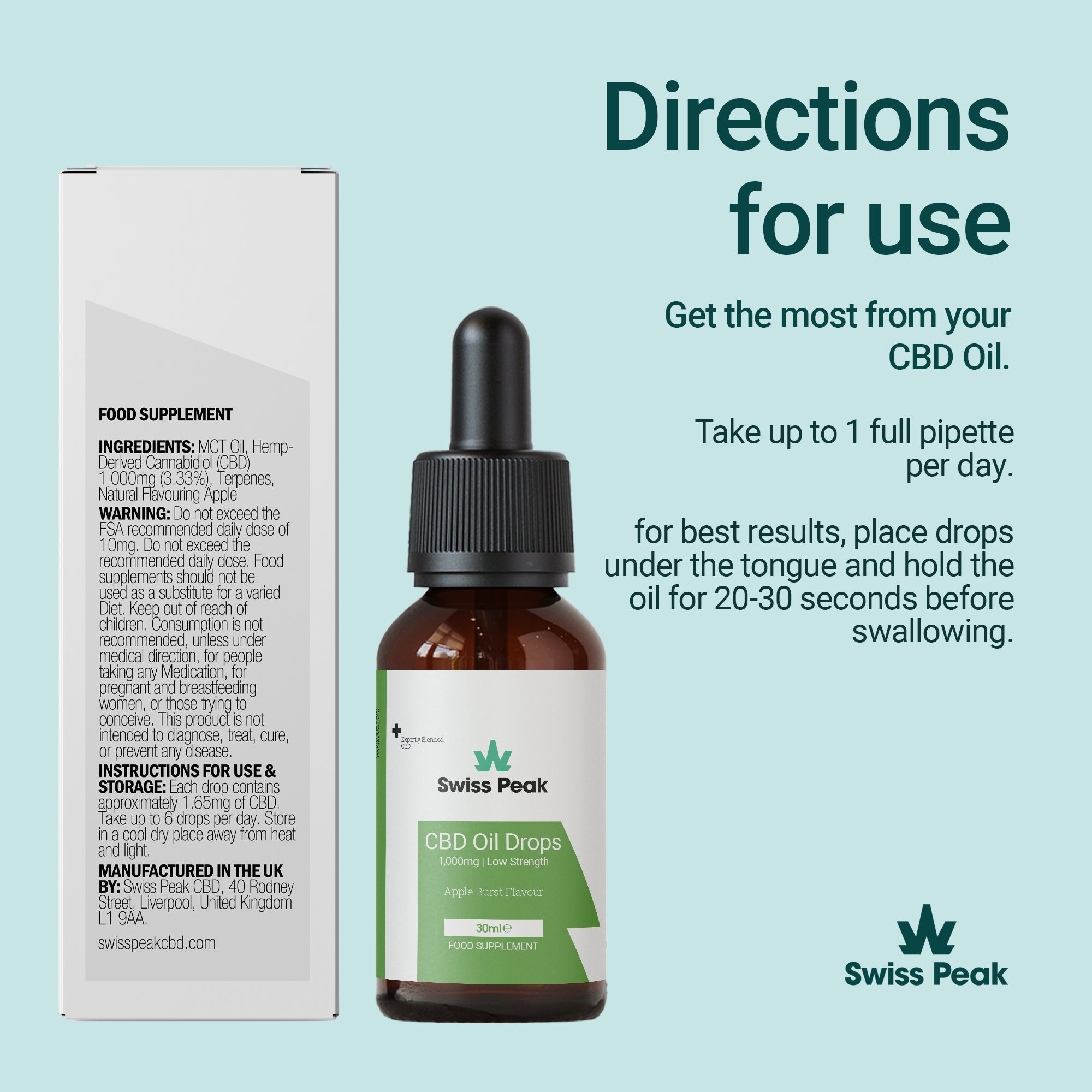 Apple CBD Oil 1000mg | 30ml - Swiss Peak