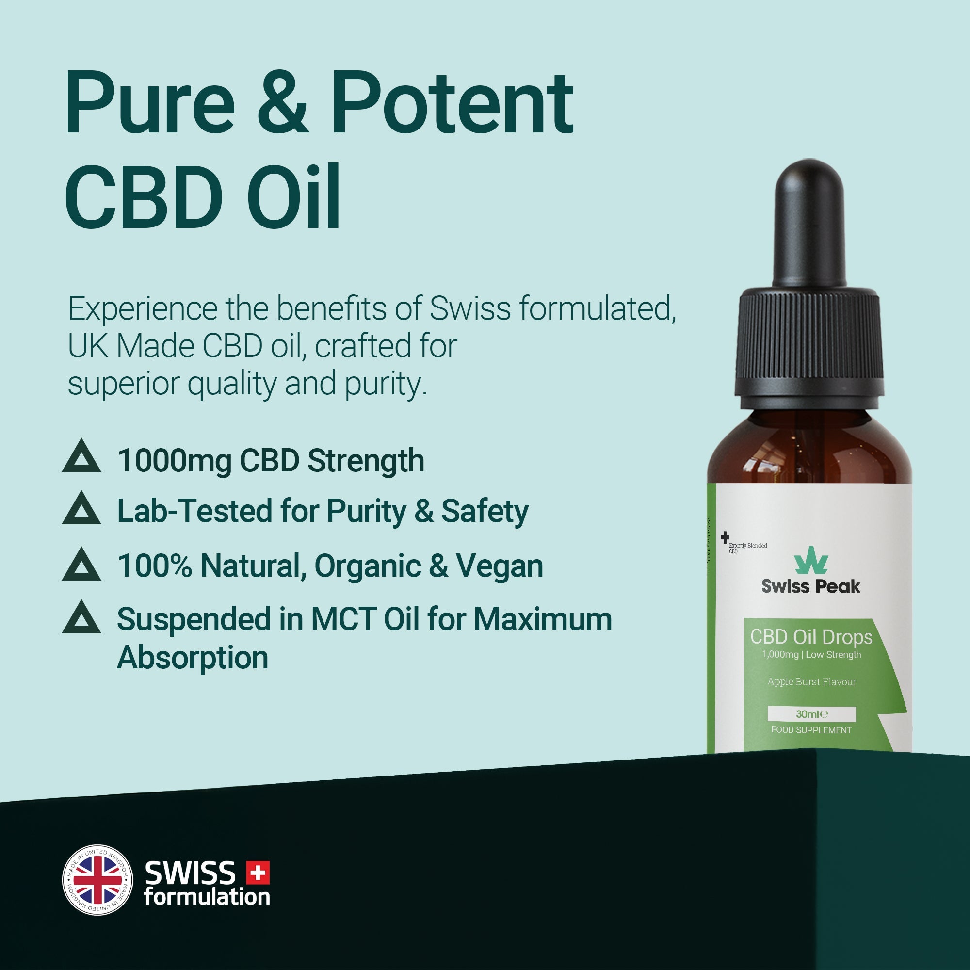 Apple CBD Oil 1000mg | 30ml - Swiss Peak