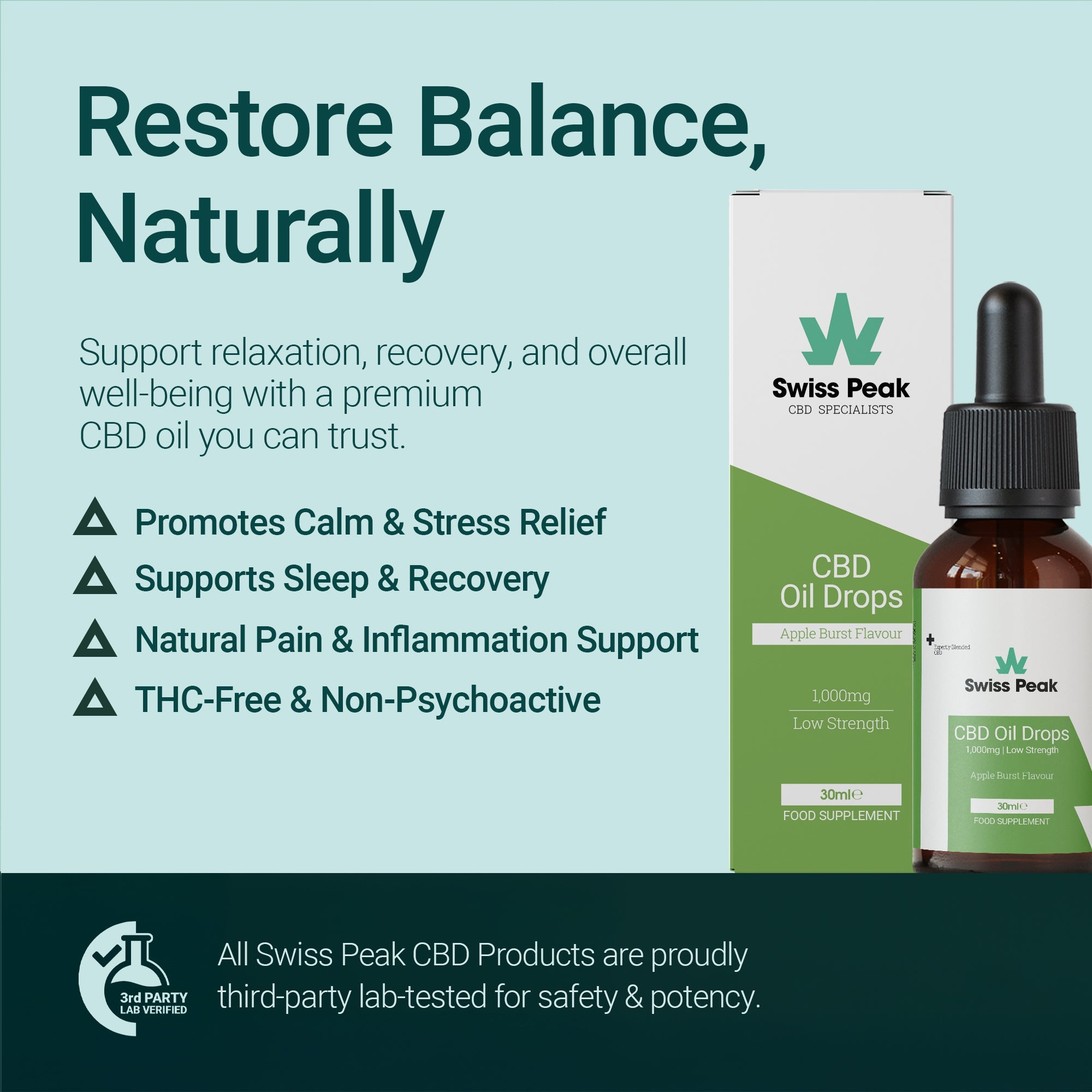 Apple CBD Oil 1000mg | 30ml - Swiss Peak