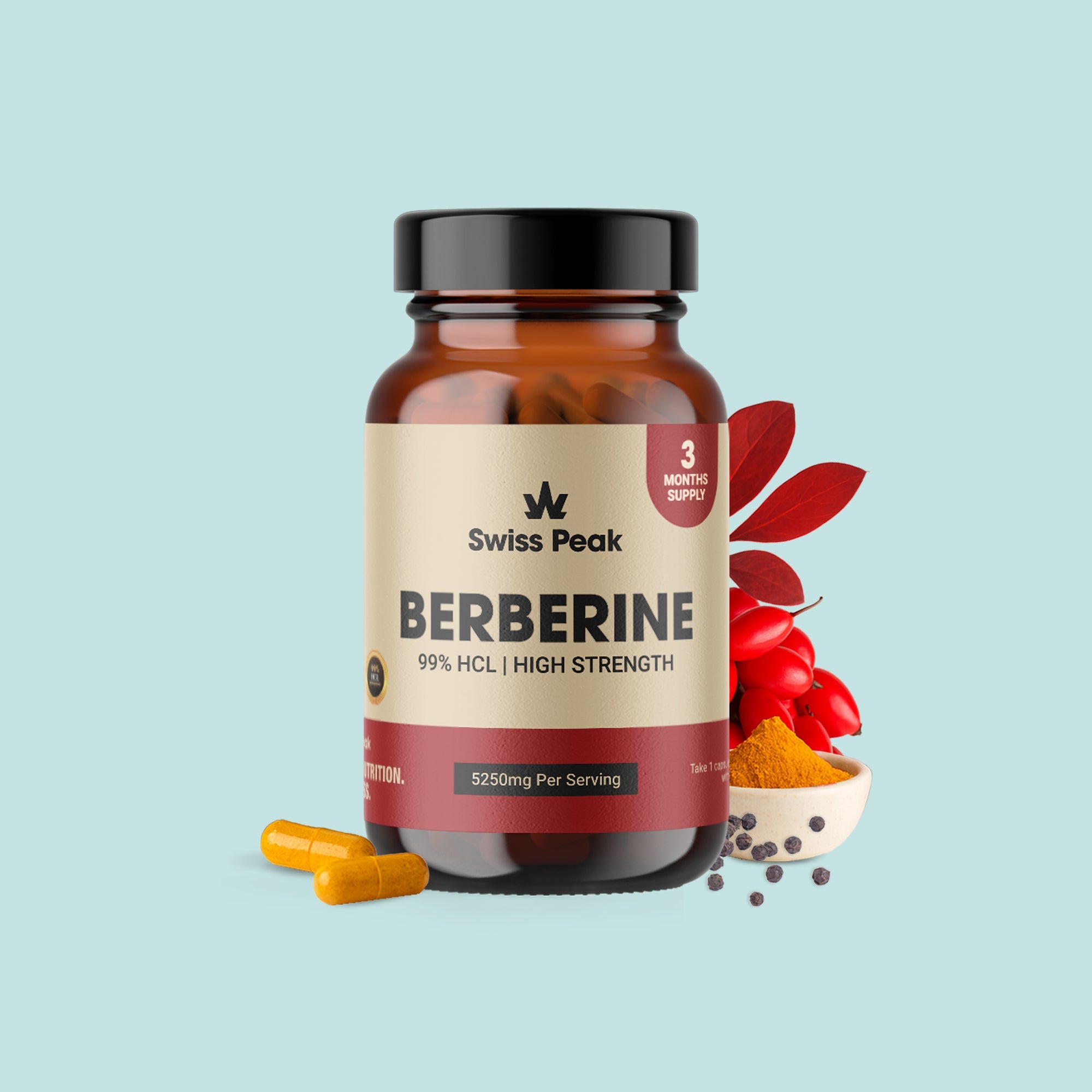 Berberine 5250mg Capsules | 90 Servings - SwissPeakCBD