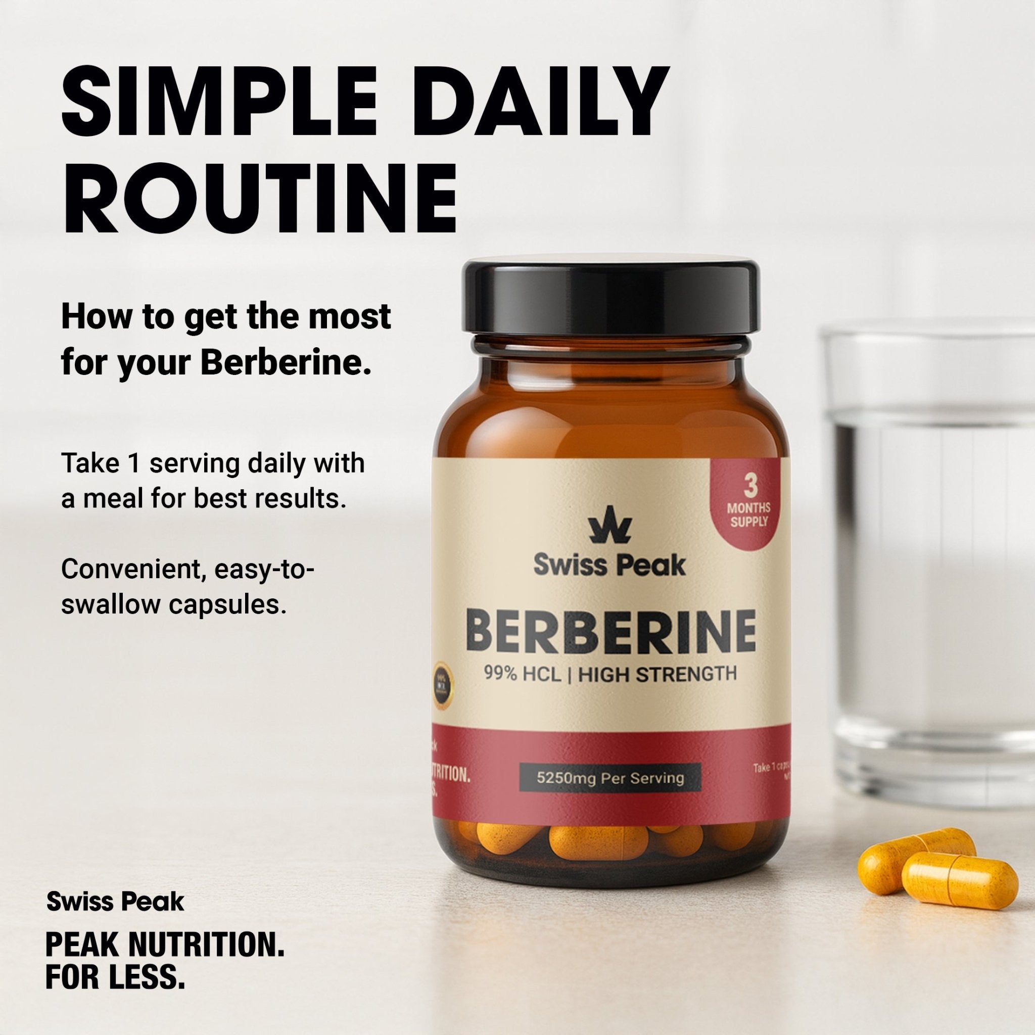 Berberine 5250mg Capsules | 90 Servings - SwissPeakCBD