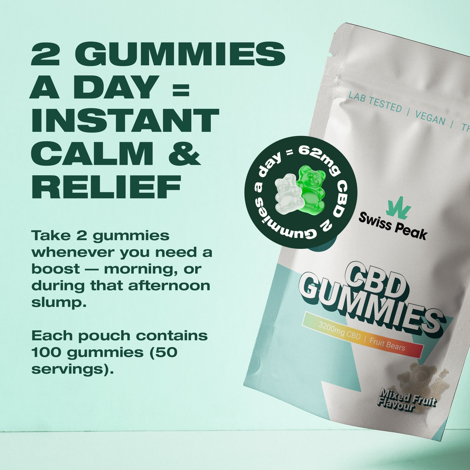 CBD Bears Gummies | 3200mg & 4800mg | 100 CBD Gummies - Swiss Peak