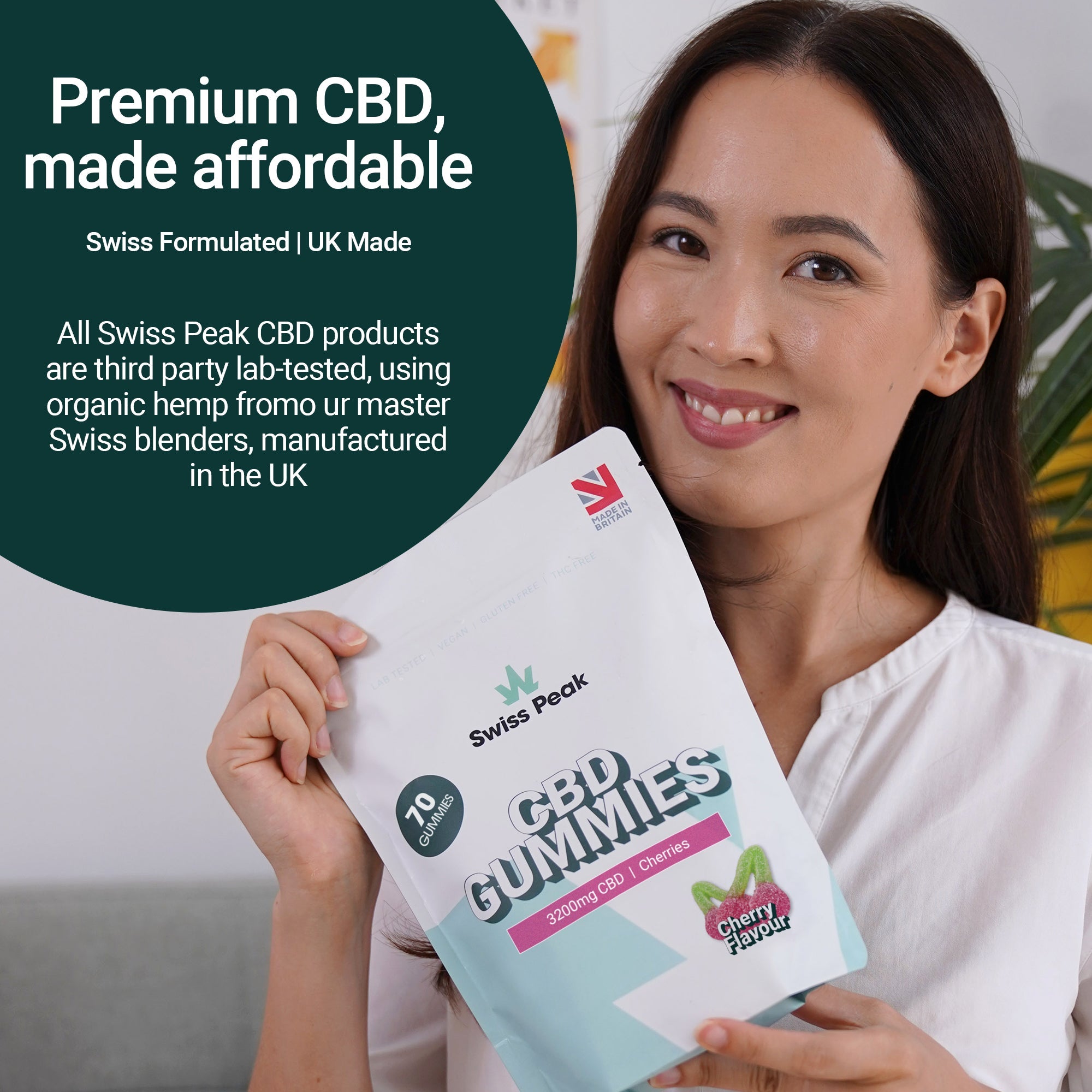 CBD Cherry Gummies 3200mg - 4800mg | 70 Gummies - Swiss Peak