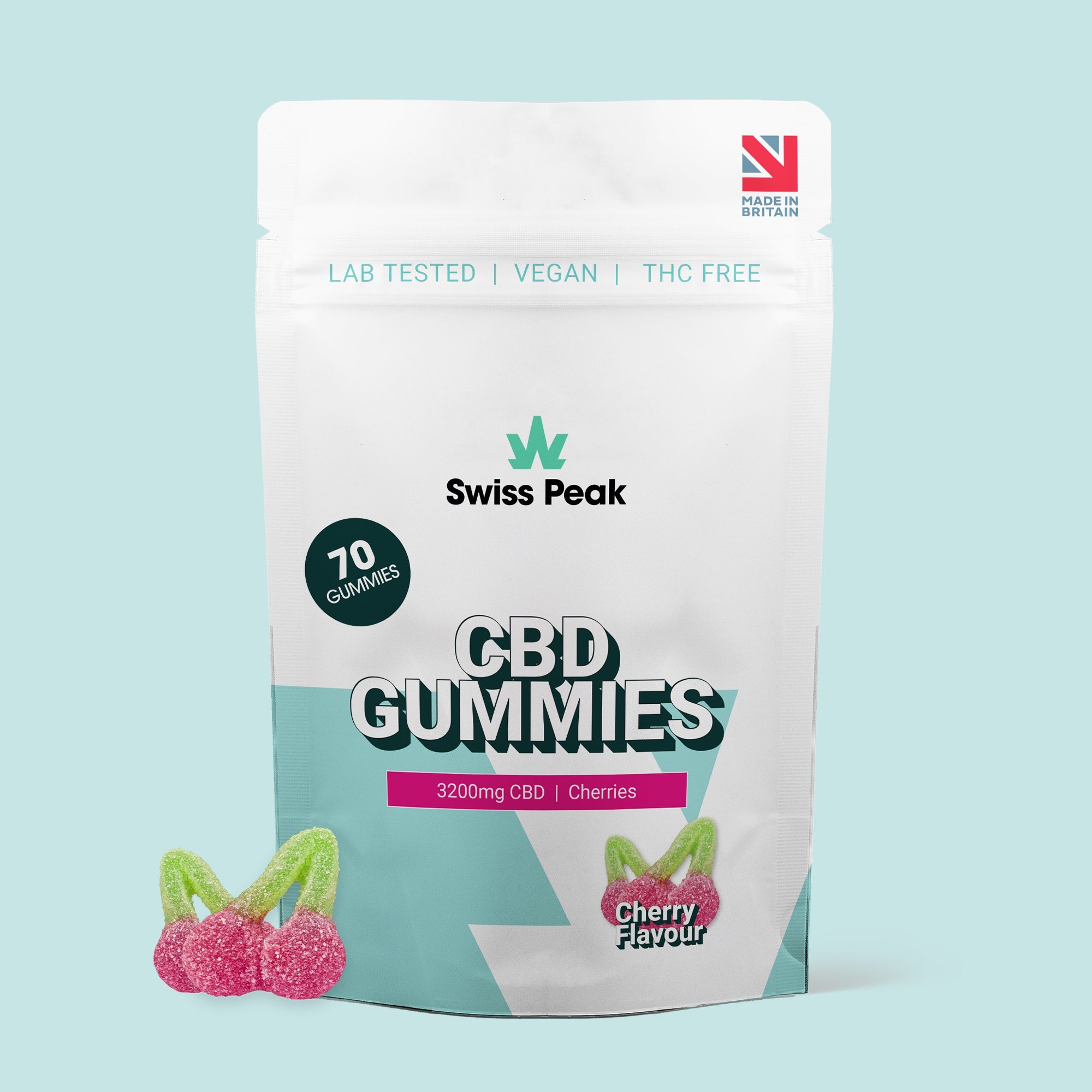 CBD Cherry Gummies 3200mg - 4800mg | 70 Gummies - Swiss Peak
