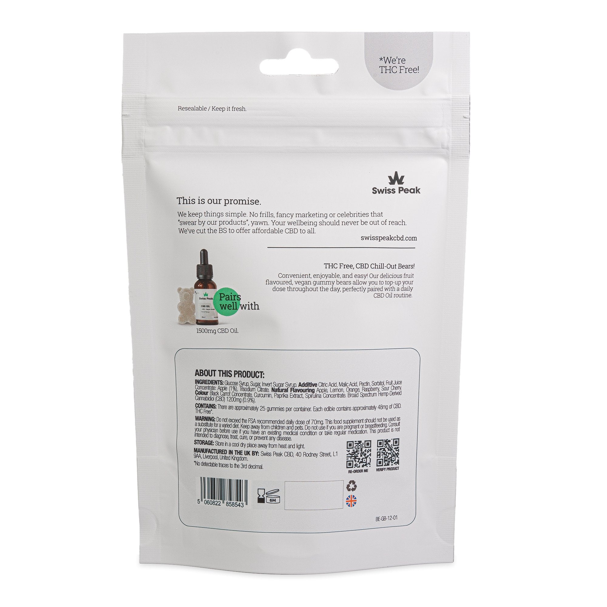 CBD Gummy Bears (1200mg CBD) - SwissPeakCBD