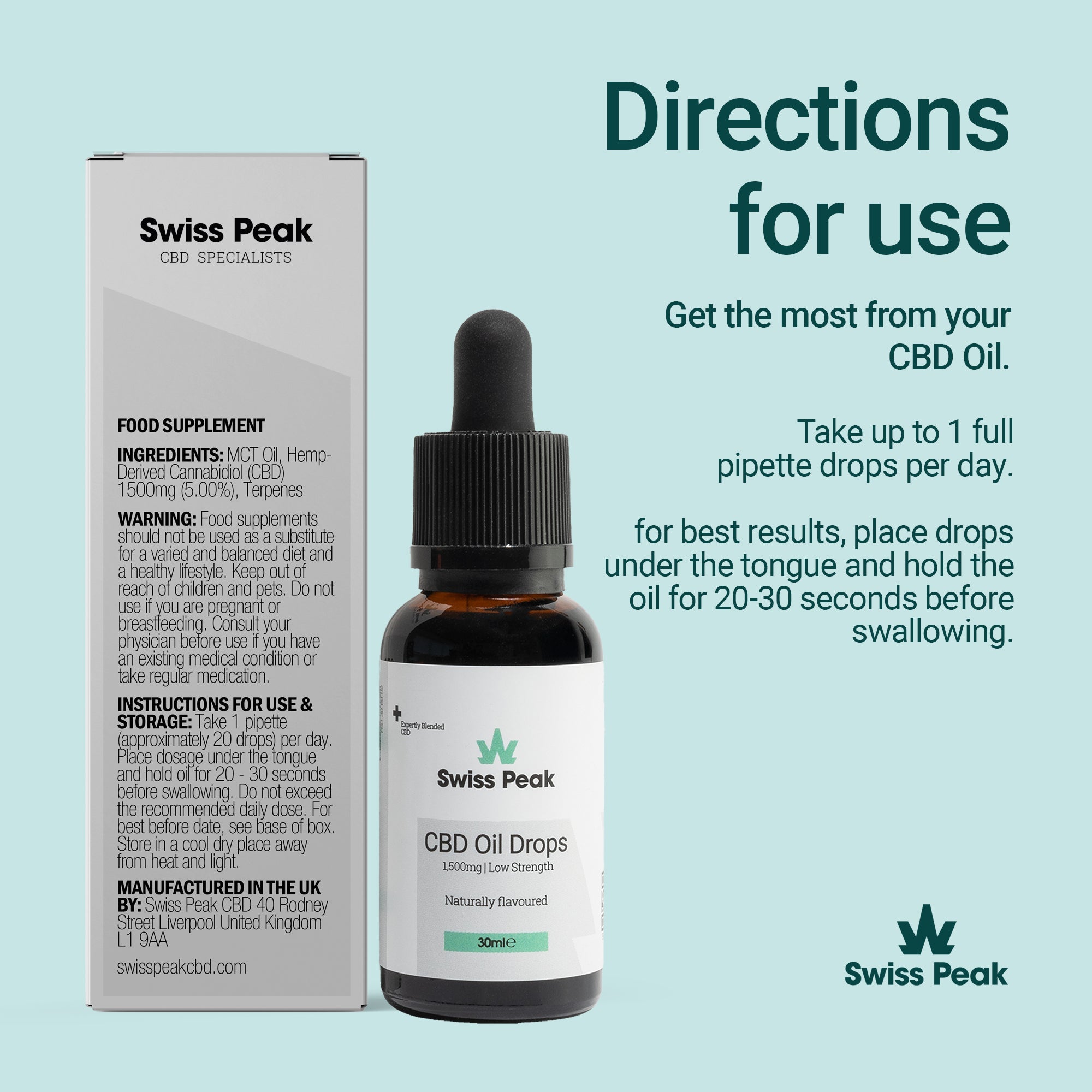 CBD Oil 1500mg | 30ml - Swiss Peak