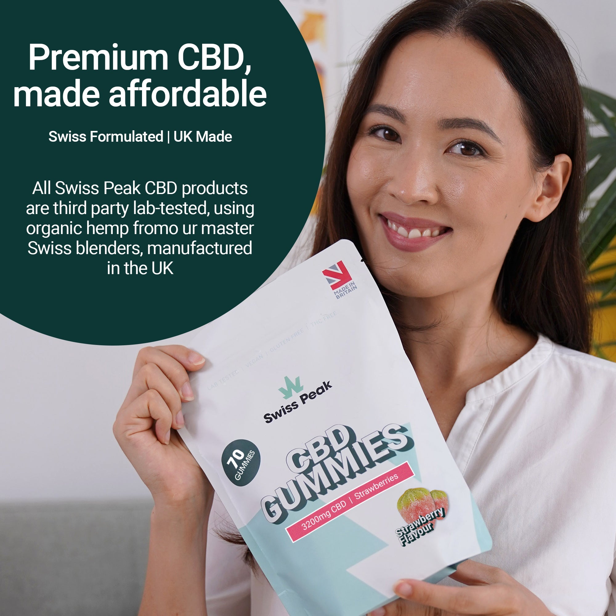 CBD Strawberry Gummies 3200mg - 4800mg | 70 Gummies - Swiss Peak