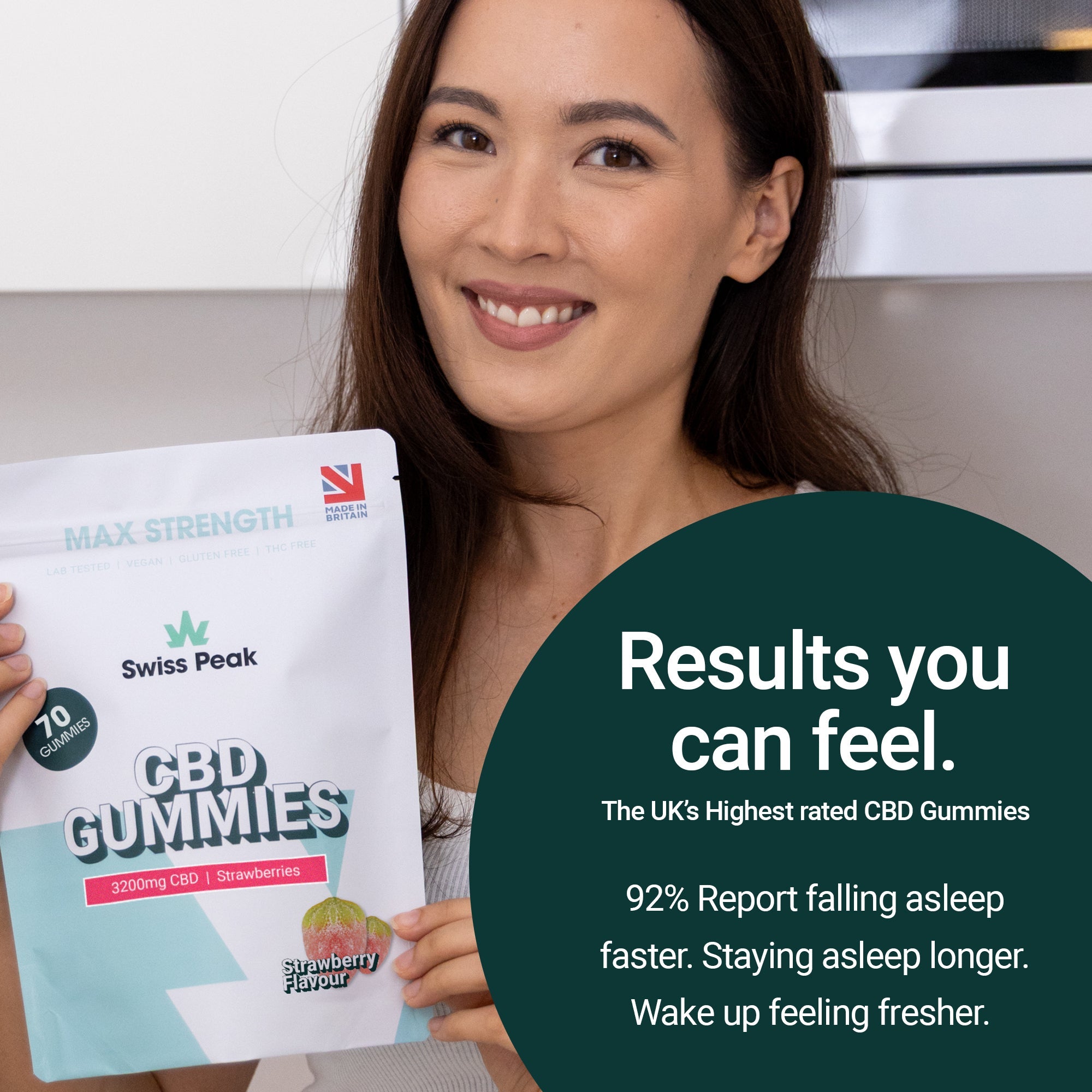 CBD Strawberry Gummies 3200mg - 4800mg | 70 Gummies - Swiss Peak