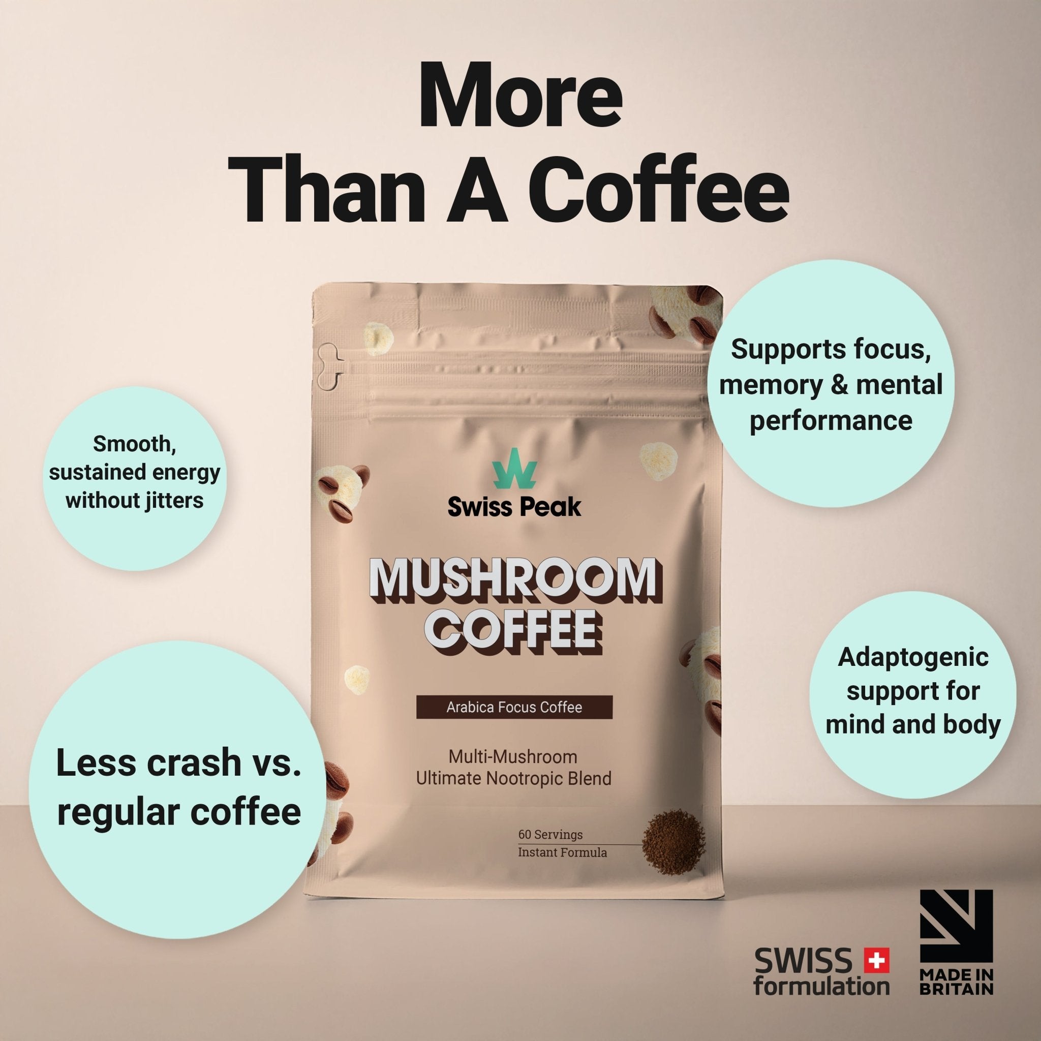 Functional Mushroom Coffee | 200g - SwissPeakCBD