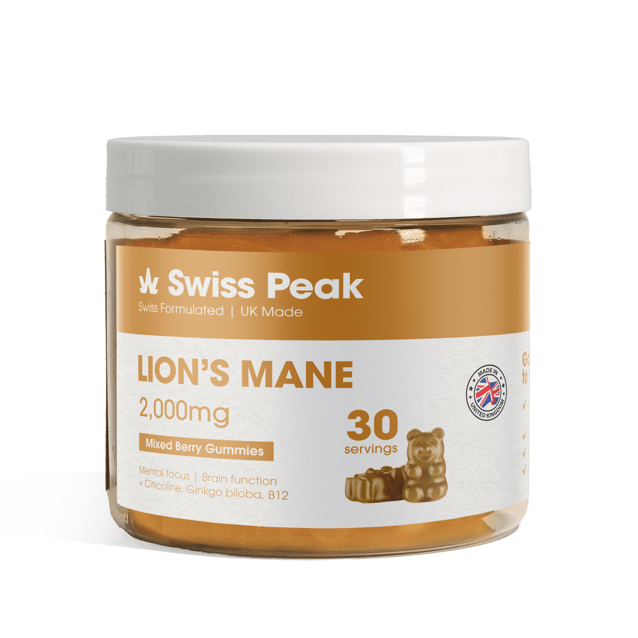 Lion's Mane Gummies | 2000mg 30 Pack - SwissPeakCBD