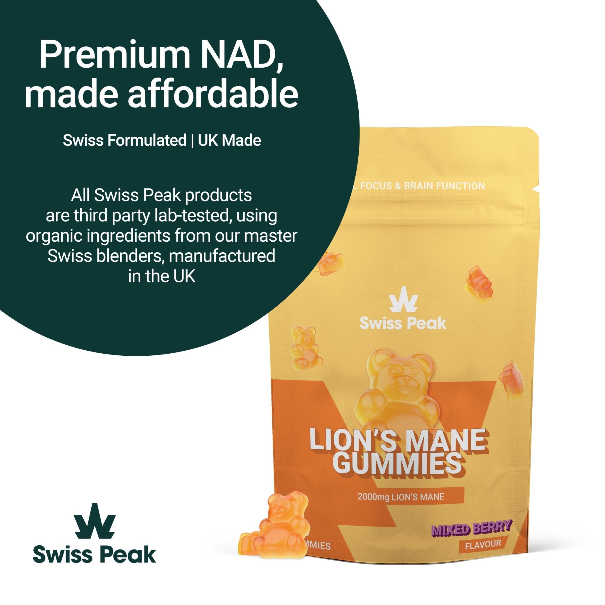 Lion's Mane Gummies | 2000mg 30 Pack - Swiss Peak