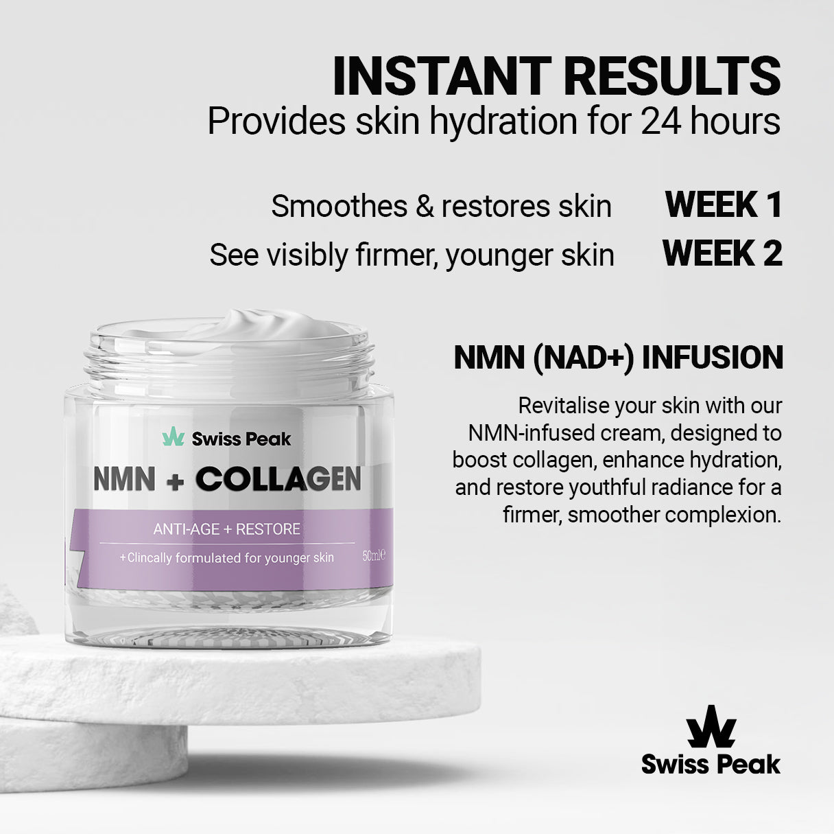 NMN + Collagen Anti - Ageing Face Cream - SwissPeakCBD