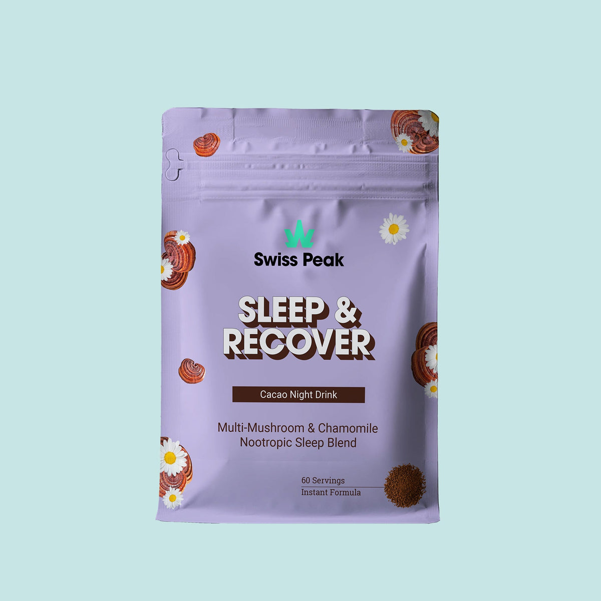 Swiss Peak Sleep Mushroom Cacao Blend pouch